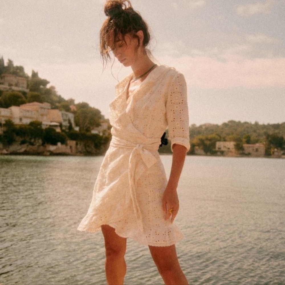 Sezane Asianne Dress in Ecru size 38 NWT